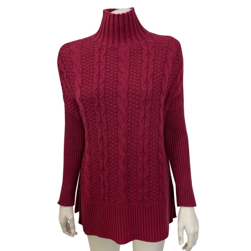 Old Navy Red Cableknit Turtleneck Tunic Sweater